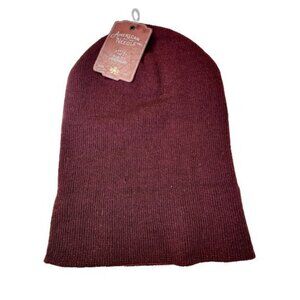 New American Needle Burgundy Beanie Winter Knitted One Size
